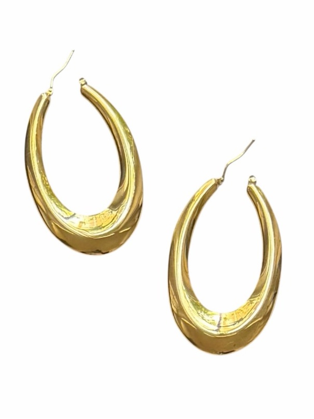 Milor Italy 14K Yellow Gold Polished Large Oval Hoop Earrings - Picture 6 of 11